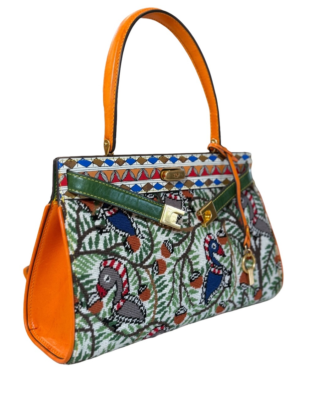 Rare Tory Burch Lee Radziwill Small Needlepoint Floral Bird Bag
